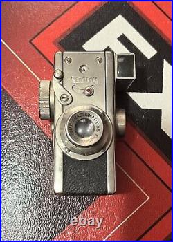 STECKY Mini Spy Camera 16MM. Leather Case. Vintage 1940's 1950's