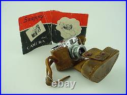 Snappy 14x14 Vintage Subminiature Spy Camera with Leather case & Manual Rare