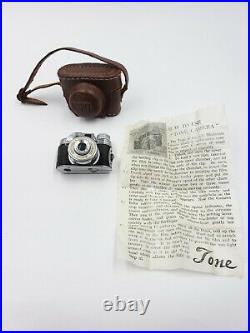 TONE TOKO SUBMINIATURE CAMERA With Case Box & Manual Occupied Japan Vintage 1940s