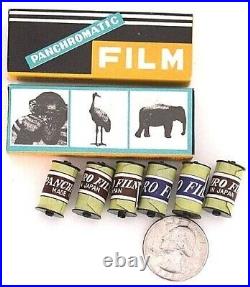 Toy Spy Camera Subminiature w Six Rolls Film & Leather Case 1950s Vintage Arrow