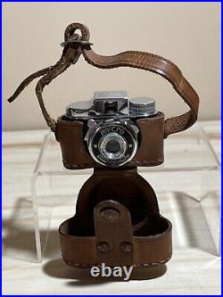 UNTESTED Vintage MYCRO SANWA Spy Camera withLeather Case Occupied Japan Rare