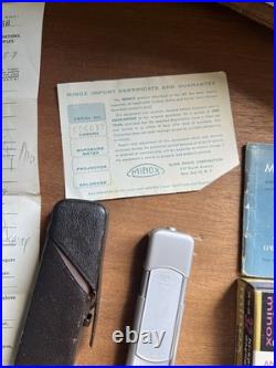 VTG 2 MINOX Subminiature Spy CAMERAS WETZLAR Germany PLUS 2 ROLLS OF FILM