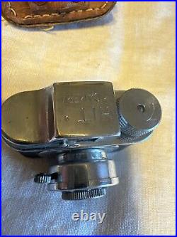 VTG Crown Hit Type Mini Spy Camera Silver Tone With Leather Case Made In Japan