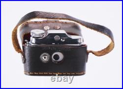 VTG Crown Hit Type Mini Spy Camera Silver Tone With Leather Case Made In Japan