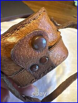 VTG Crown Hit Type Mini Spy Camera Silver Tone With Leather Case Made In Japan
