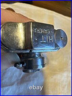 VTG Crown Hit Type Mini Spy Camera Silver Tone With Leather Case Made In Japan