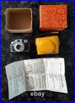 VTG Hit Mini Camera withYellow Leather Case, Box & Instructions Made in Japan