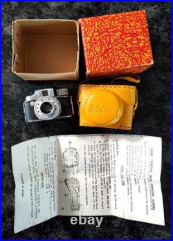 VTG Hit Mini Camera withYellow Leather Case, Box & Instructions Made in Japan