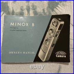 VTG Minox B German Subminiature Spy Camera, Chain, Case, 2 Film & Manual UNTESTED