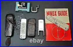 VTG Minox Subminiature B Camera, Flash Adapter, Right Angle Finder, Minox Guide