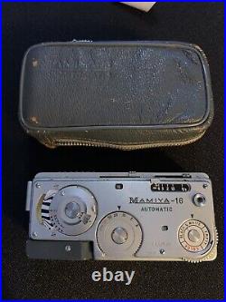 Vintage 1950's Mamiya 16 Automatic Spy film Camera sub-miniature WithLeather Case