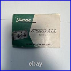 Vintage 1954 Universal Stere'-All, Camera and Manual! PARTS / UNTESTED