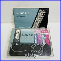 Vintage 1960's Minox B Miniature Spy Camera And Accessories Flash And Film