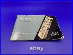 Vintage 1960's Minox B Miniature Spy Camera And Manual (Rare Black)