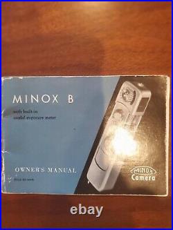 Vintage 1960s Minox-B Subminiature Camera with Leather Case Chain Box Book Filters