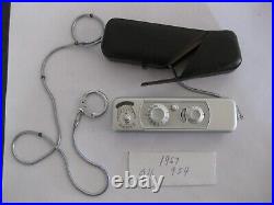 Vintage 1967 MINOX B Miniature Spy Camera with Chain, Case, # 916954