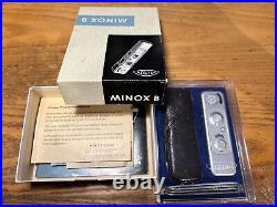 Vintage 1967 MINOX B Miniature Spy Camera with Chain Case Manual Pouch (Germany)