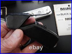 Vintage 1967 Minox B Subminiature Spy Camera with model B flashgun, film, literatu