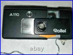Vintage 1970-80's Rollei Subminiature Camera with Case, Flash Attachment and Ext