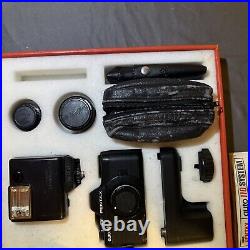 Vintage Asahi Pentax Auto 110 SLR Film Camera System with Lenses, Flash, Case