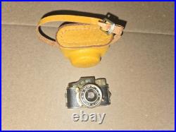 Vintage CMC Mini Camera! Gold And black RARE! Tan Case