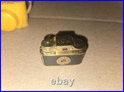 Vintage CMC Mini Camera! Gold And black RARE! Tan Case