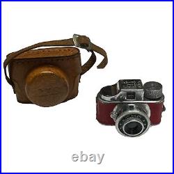 Vintage C. M. C. Red Tougodo Hit Type Vintage mini Camera withLeather case