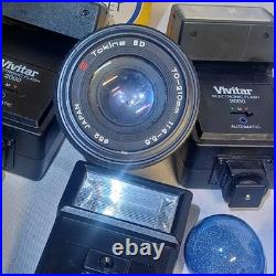 Vintage Camera Accessories Lot Flash bulbs Lenses Adapters Winder