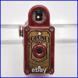 Vintage Coronet Midget Subminiature 16mm Red Bakelite Camera Birmingham Co