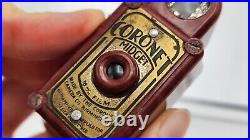 Vintage Coronet Midget Subminiature 16mm Red Bakelite Camera Birmingham Co