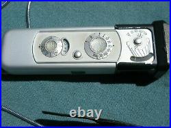 Vintage German Minox Subminiature Spy Camera w Case & Chain & Attachment