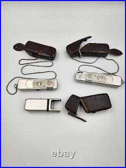 Vintage German Minox Wetzlar III-Minox B Spy Camera-leather cases-Chains-Flash