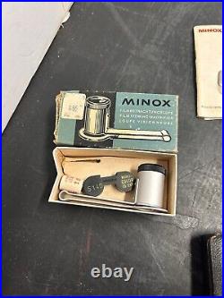 Vintage Germany Minox C spy camera Heliotron Me-1 Leather Cases Etc UNTESTED Vintage Germany Minox C spy camera Heliotron Me-1 Leather Cases Etc UNTESTED