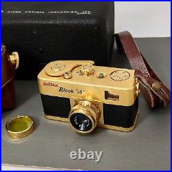Vintage Golden RICOH 16 Subminiature Film Camera Estate Find