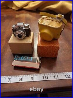 Vintage HIT Mini Spy Camera Japan Yellow Leather Case Miniature original film