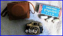 Vintage HIT Subminiature Spy Film Camera GOLD Made In Japan with Case