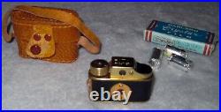 Vintage HIT Subminiature Spy Film Camera GOLD Made In Japan with Case