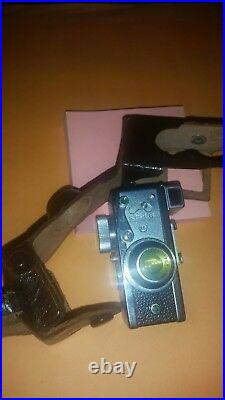 Vintage Japan Steky 16mm Spy Camera withLeather Case Mini/SubMiniature Modl III/3