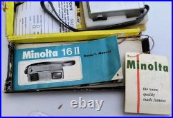 Vintage MINOLTA 16II Push-Pull Camera with Original Paperwork Vintage MINOLTA 16II Push-Pull Camera with Original Paperwork