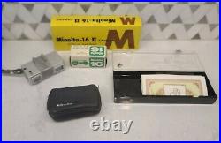 Vintage MINOLTA 16 II Small Spy Camera withFilm, Leather Case & Manual