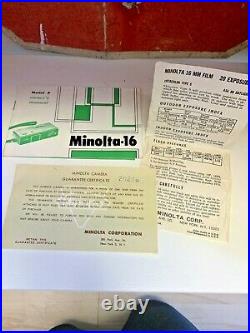 Vintage MINOLTA 16 Miniature SPY CAMERA MODEL P 16mm W Box Complete