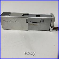 Vintage MINOLTA-16 Silver Tone Subminiature SPY CAMERA, Complete, Strap, Case