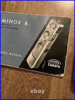 Vintage MINOX B CAMERA Case, Manual And Chain ESTATE FIND UNTESTED FOR PARTS