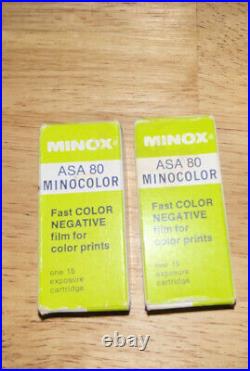 Vintage MINOX B Mini Spy Camera Set, 2 Films, Manual 2 Leather Pouches, Germany