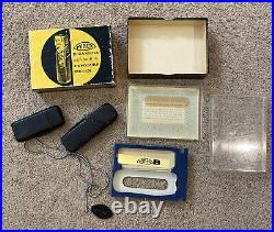 Vintage MINOX B Miniature Spy Camera with Chain, Flashgun & Leather cases