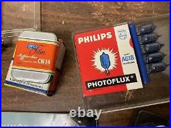 Vintage MINOX B Spy Camera BUNDLE Book Leather Cases NEW FILM/FLASHES Germany