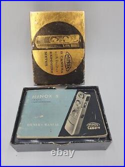 Vintage MINOX B WETZLAR I SUBMINIATURE SPY CAMERA COMPLAN LEATHER CASE GERMANY