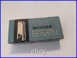Vintage MINOX B Wetzlar Subminiature f/3.5 15mm Camera withCase PLUS FLASHGUN