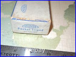 Vintage MINOX small POCKET tripod camera support with clamp in original box