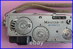Vintage Mamiya 16 Automatic Subminiature Spy Viewfinder Camera Sekor 2.8/25mm